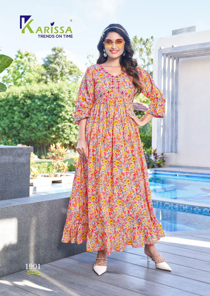 Niharika By Karissa 1901-1906 Long Anarkali Kurtis Catalog